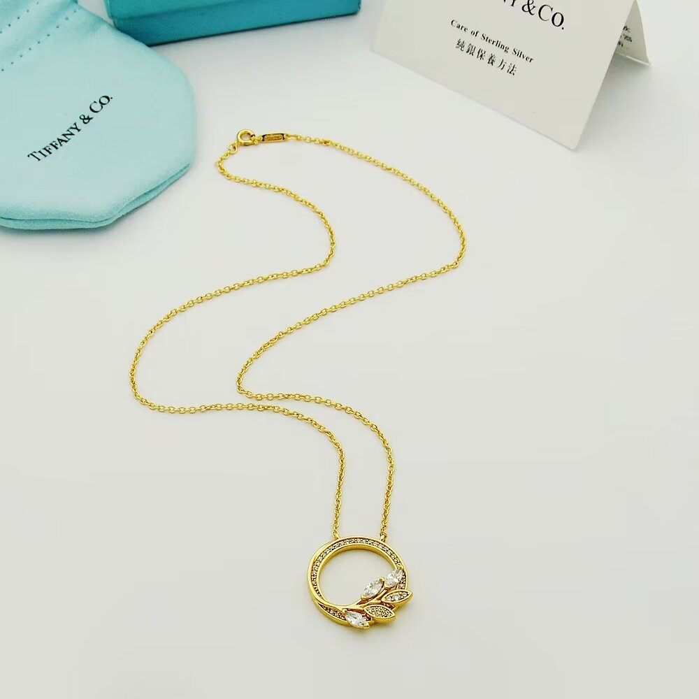 Tiffany & Co. Diamond Vine Circle Pendant In Platinum - DopestKickz
