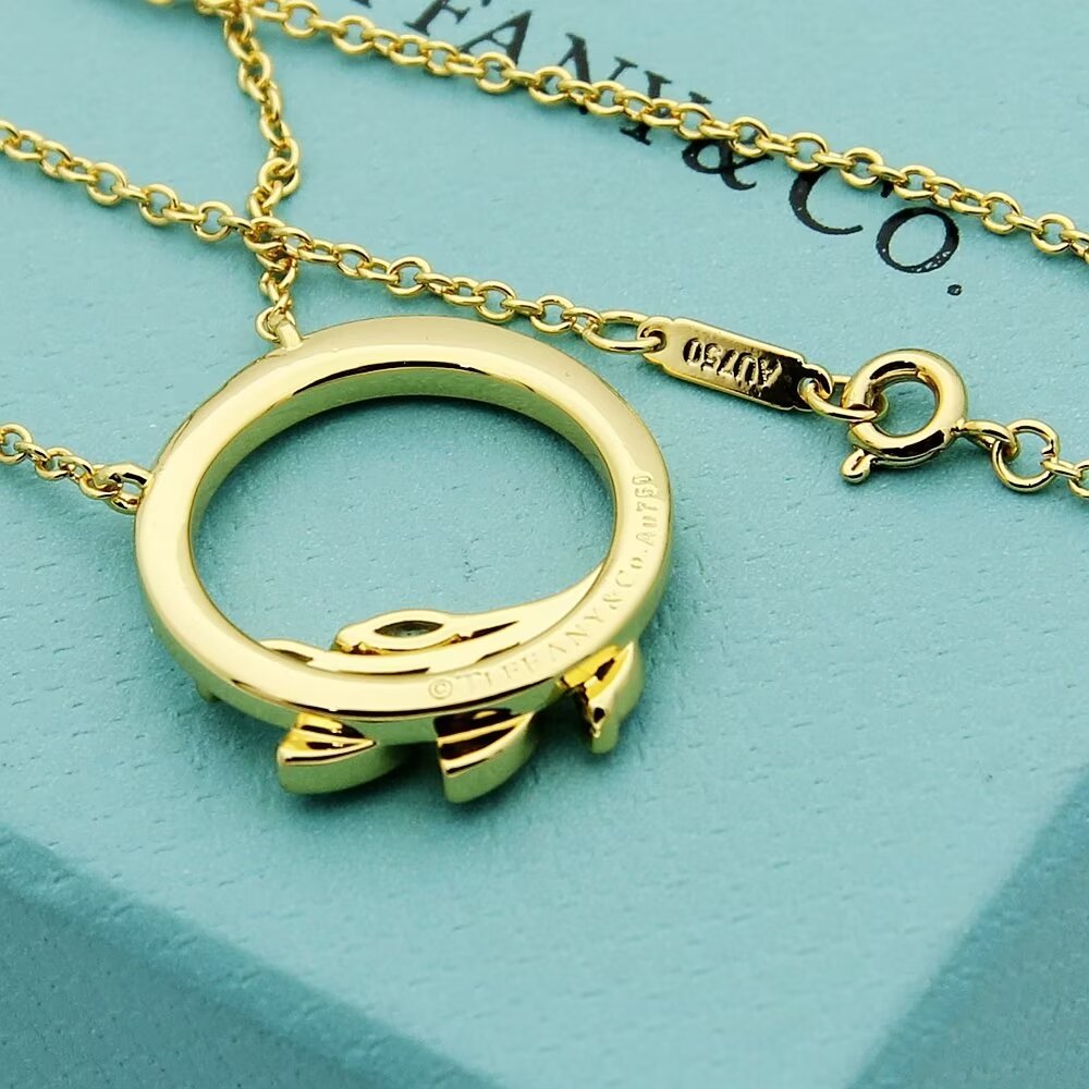 Tiffany & Co. Diamond Vine Circle Pendant In Platinum - DopestKickz