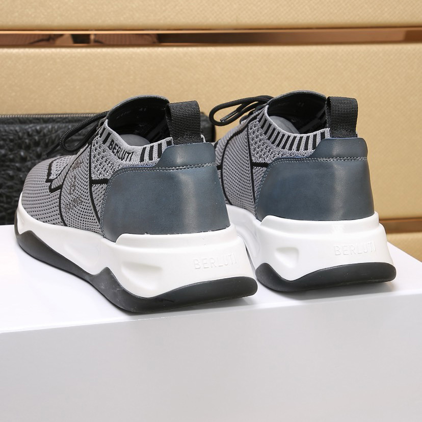 Berluti Shadow Knit And Calf Leather Sneaker - DopestKickz