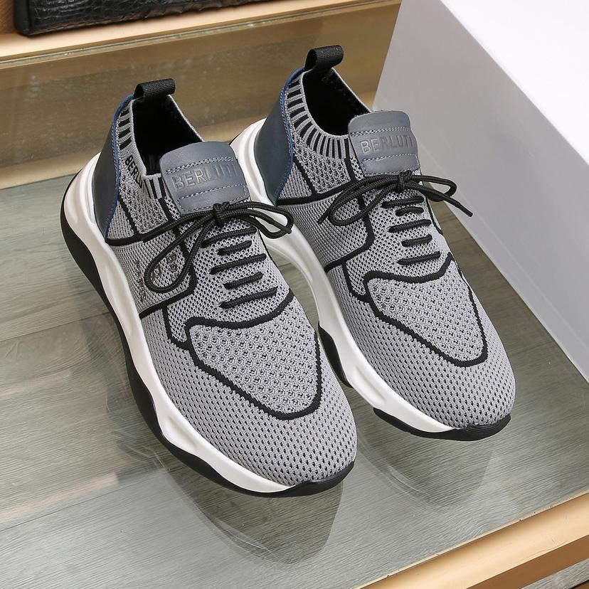 Berluti Shadow Knit And Calf Leather Sneaker - DopestKickz