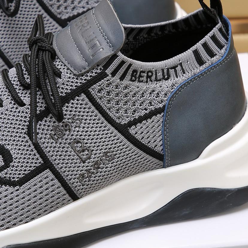 Berluti Shadow Knit And Calf Leather Sneaker - DopestKickz