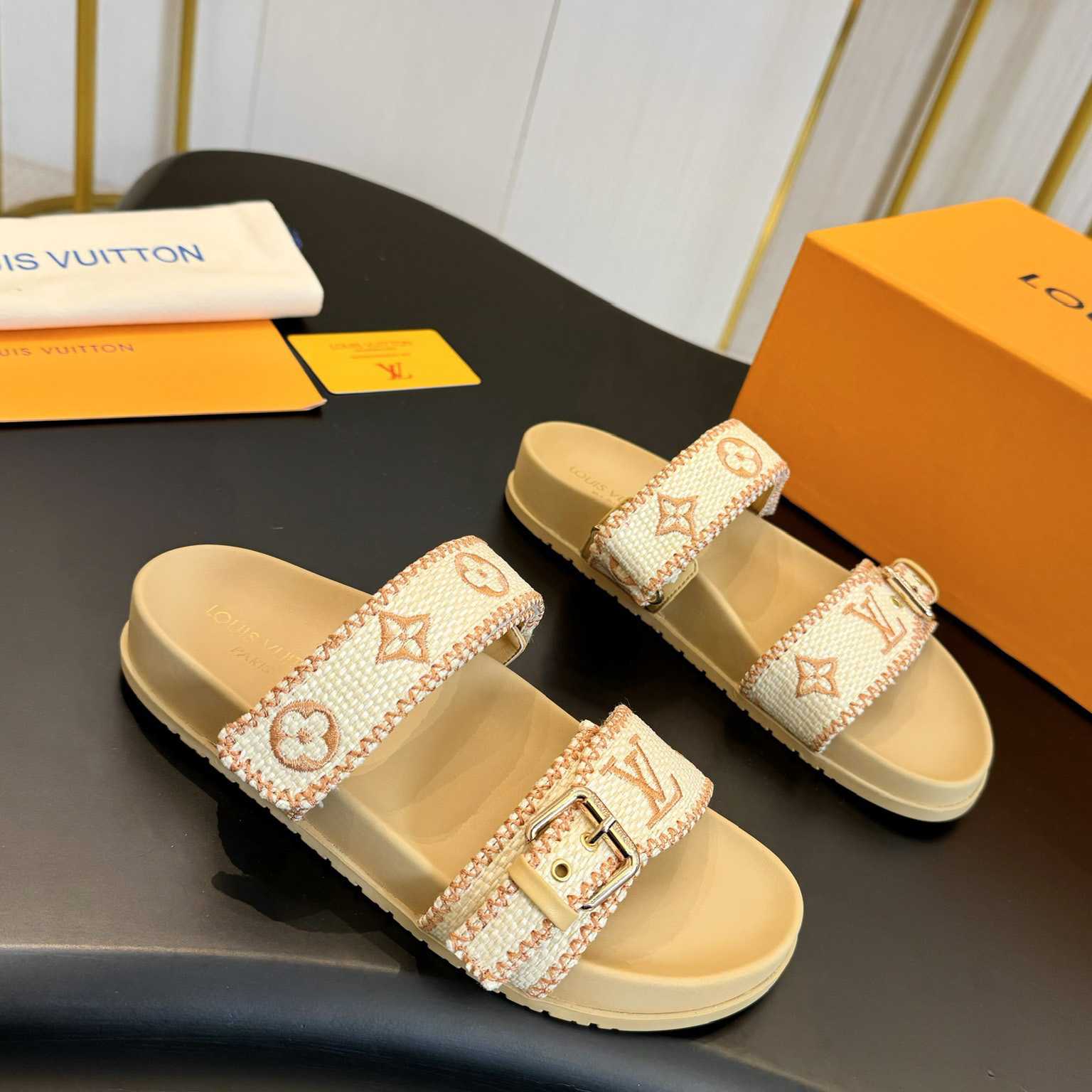 Louis Vuitton Bom Dia Flat Comfort Mule   - DopestKickz