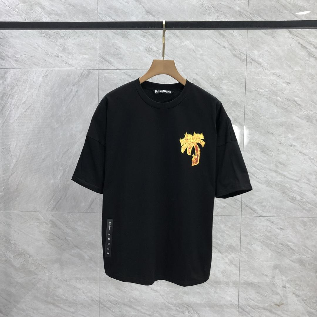 Palm Angels Burning Palm T-Shirt - DopestKickz