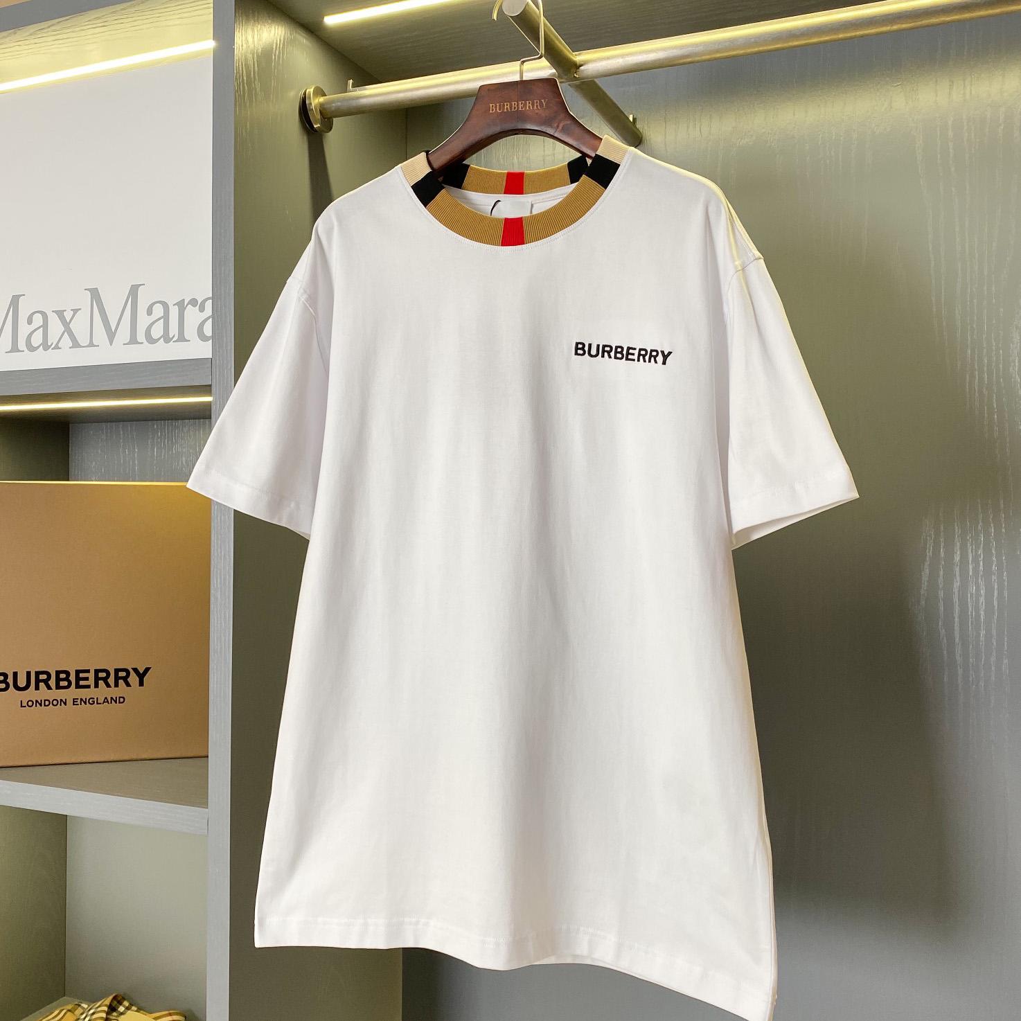 Burberry Icon Stripe Trim Cotton T-shirt - DopestKickz