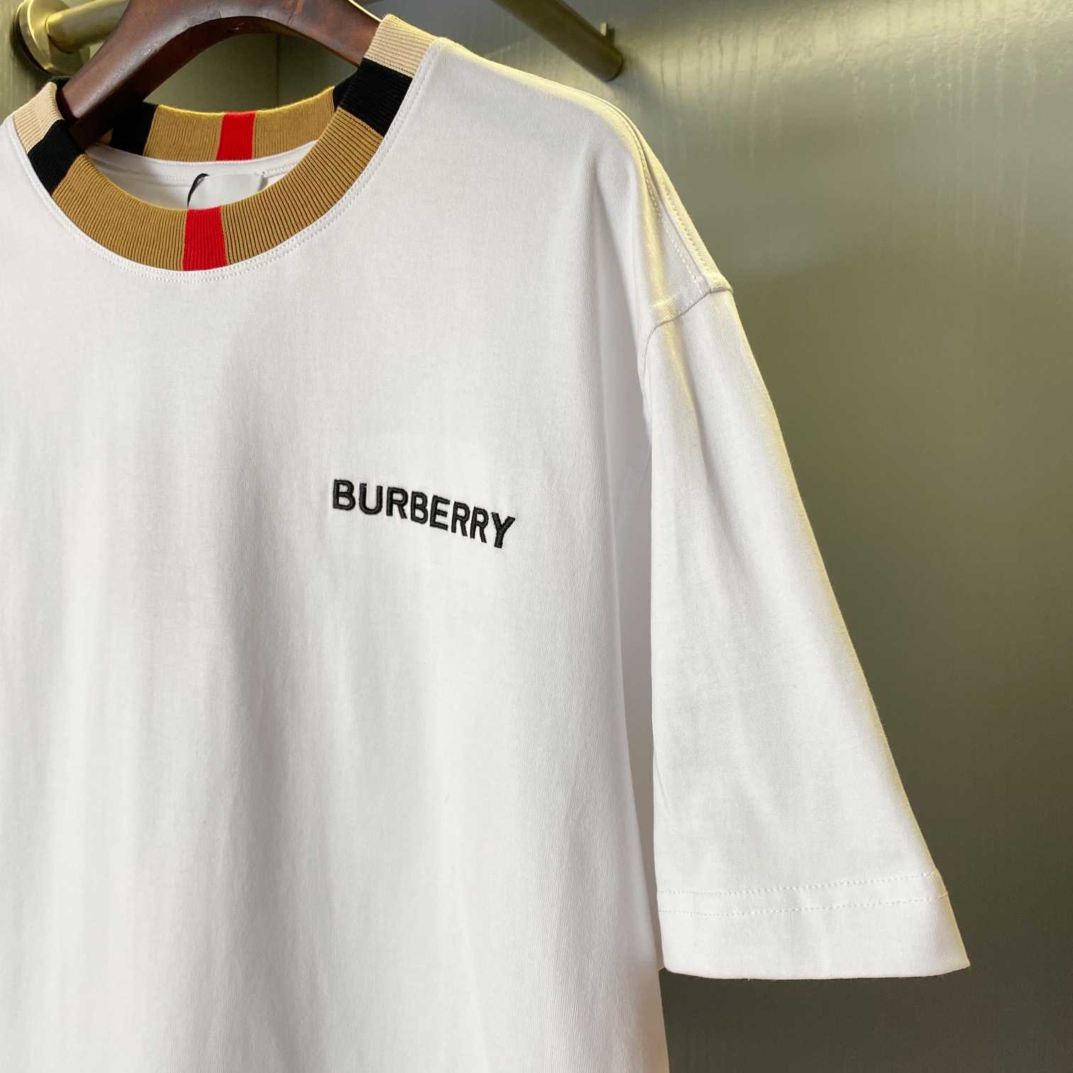 Burberry Icon Stripe Trim Cotton T-shirt - DopestKickz