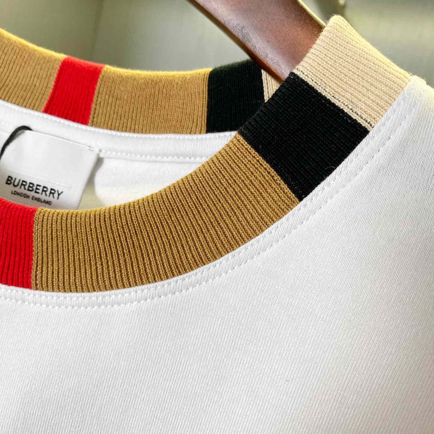 Burberry Icon Stripe Trim Cotton T-shirt - DopestKickz