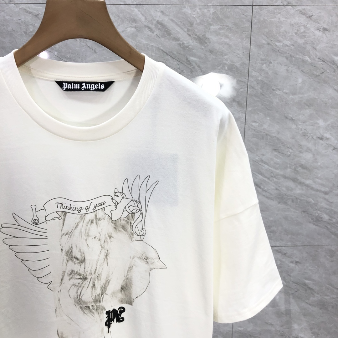 Palm Angels Portrait Pencil T-Shirt  - DopestKickz