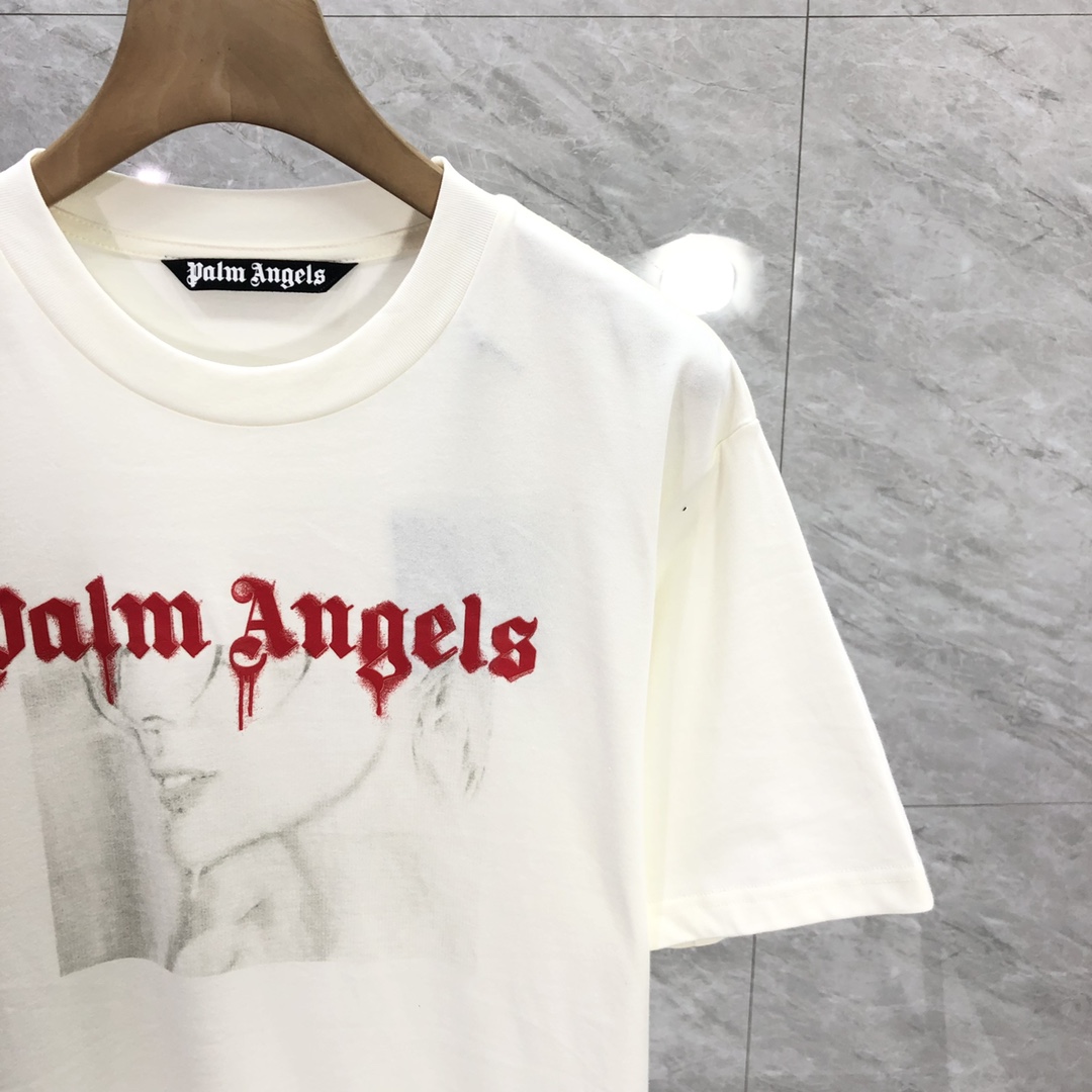 Palm Angels Portrait Pencil T-Shirt  - DopestKickz