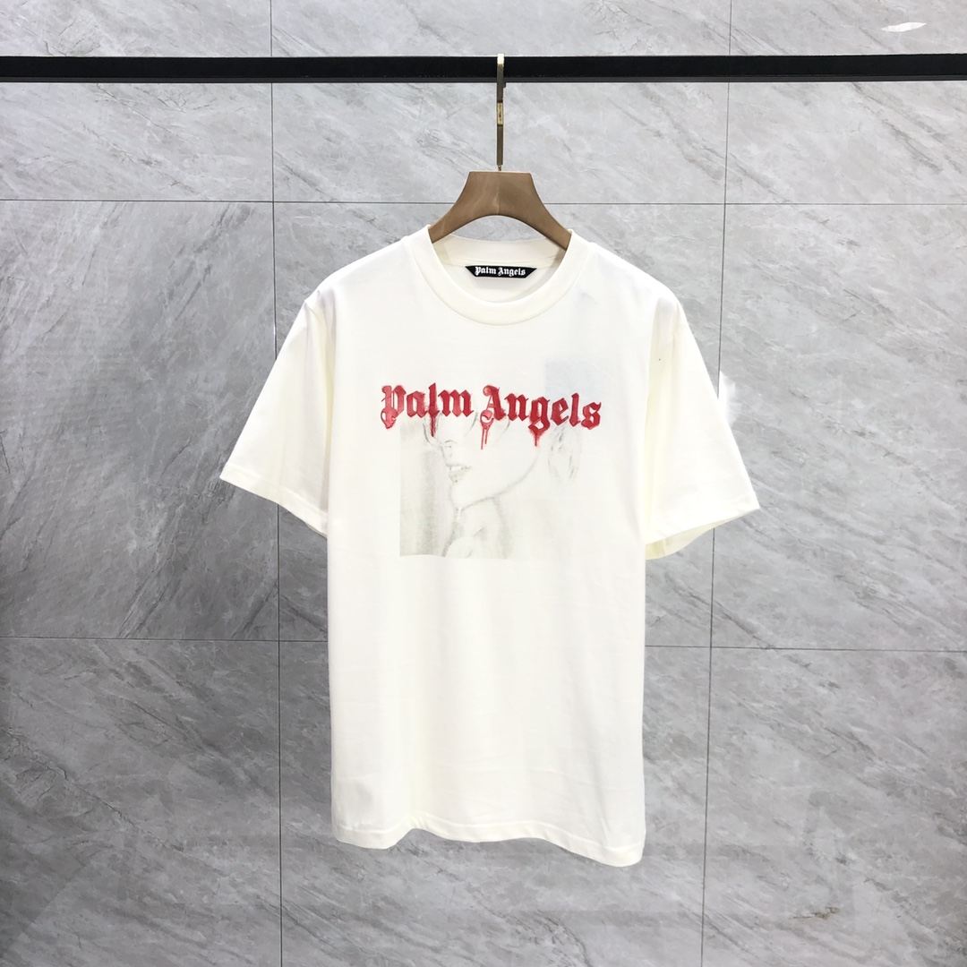 Palm Angels Portrait Pencil T-Shirt  - DopestKickz