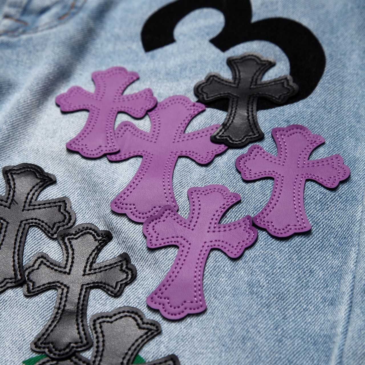 Chrome Heart Cross Patch Denim Jeans - DopestKickz