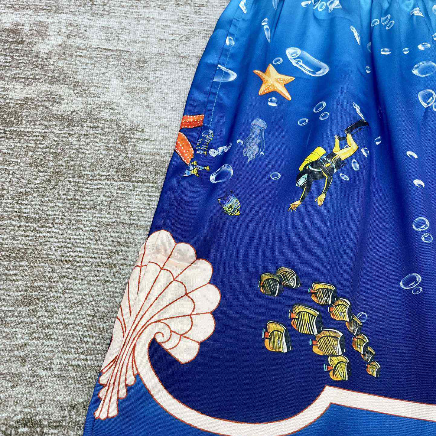 Casablanca Silk Drawstring Shorts 'Blue'   CA3455 - DopestKickz