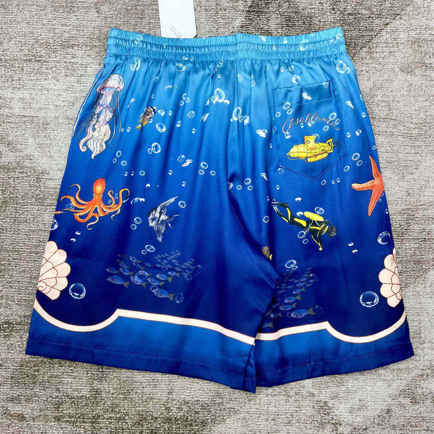 Casablanca Silk Drawstring Shorts 'Blue'   CA3455 - DopestKickz