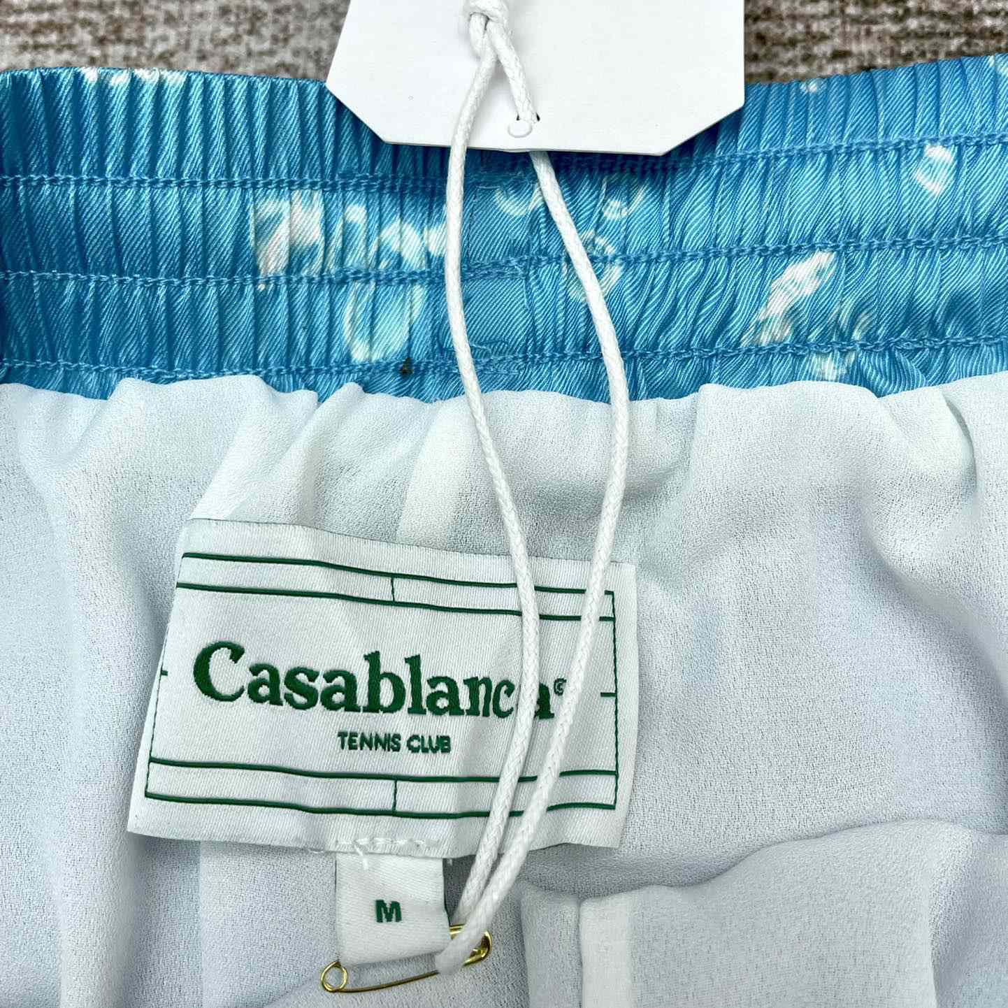 Casablanca Silk Drawstring Shorts 'Blue'   CA3455 - DopestKickz