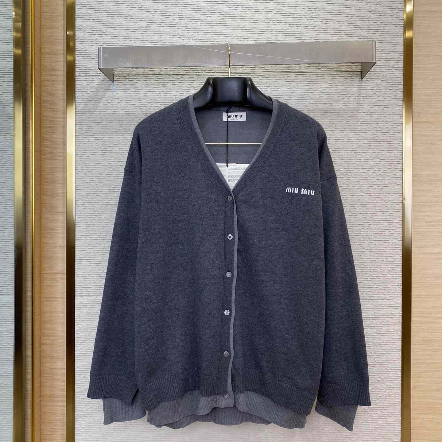 Miu Miu Silk Cashmere Cardigan Sweater - DopestKickz