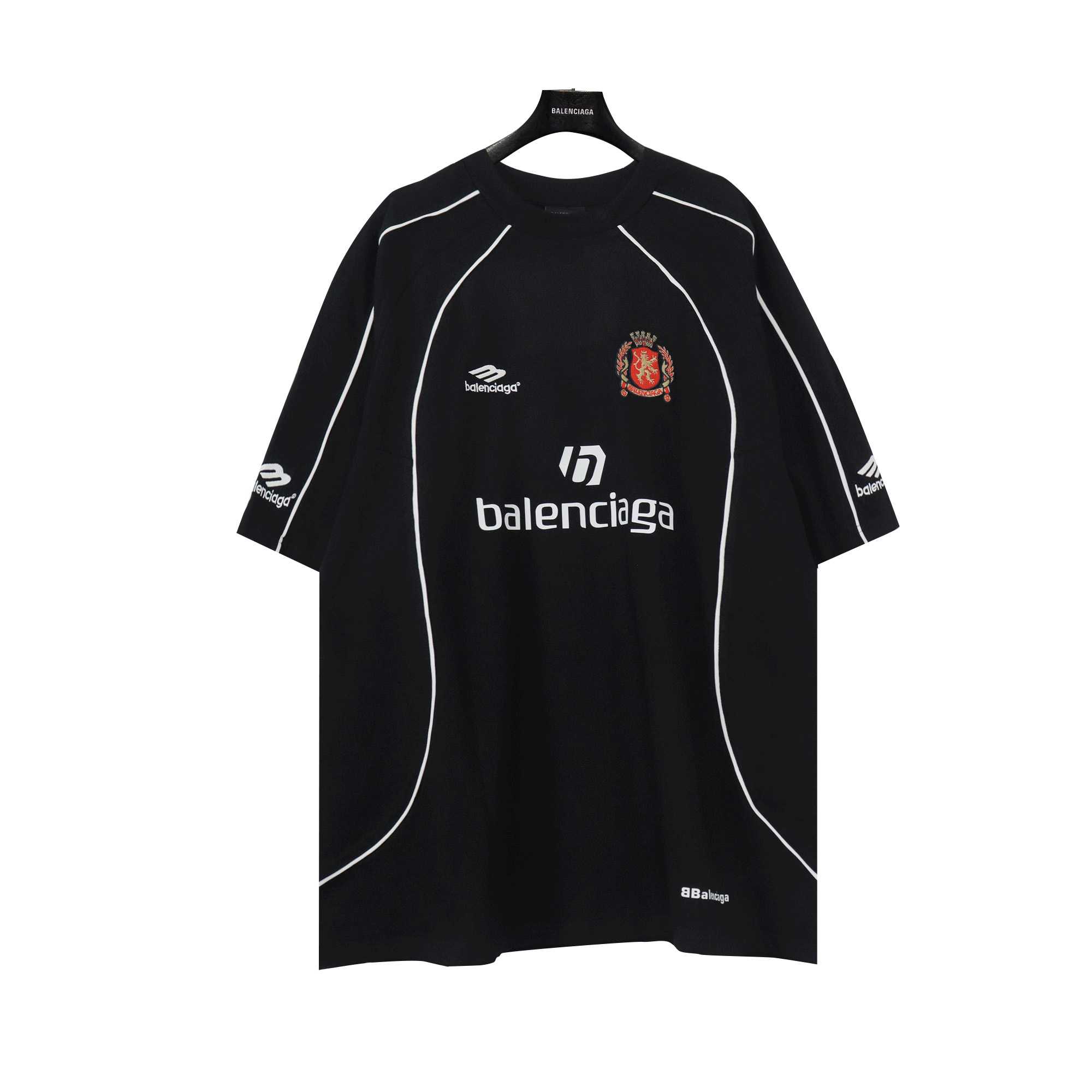 Balenciaga Paris Soccer T-Shirt Oversized In Black - DopestKickz