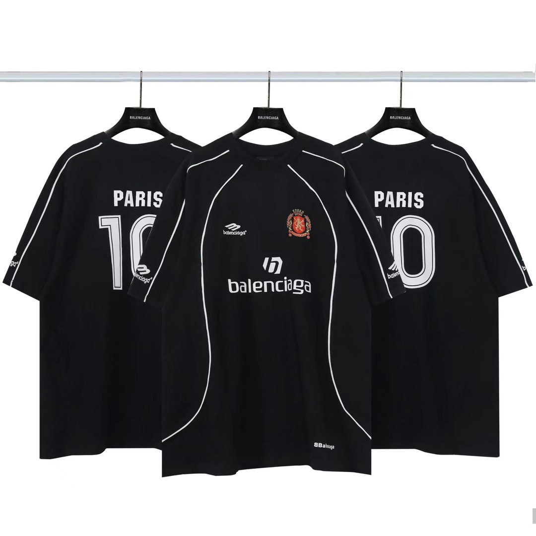 Balenciaga Paris Soccer T-Shirt Oversized In Black - DopestKickz