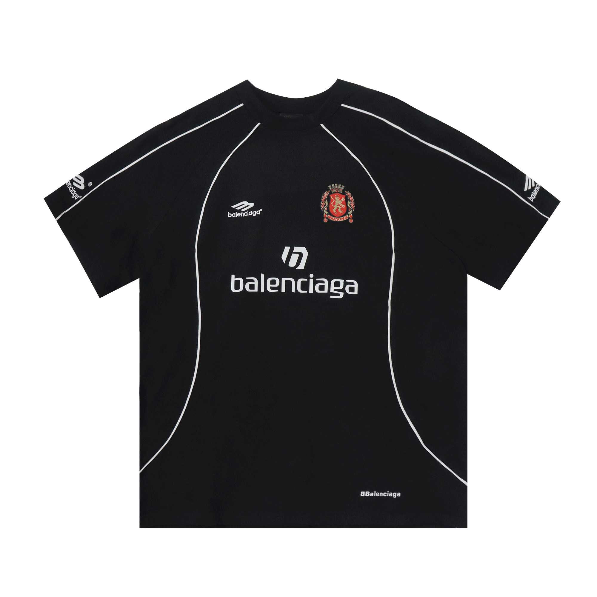 Balenciaga Paris Soccer T-Shirt Oversized In Black - DopestKickz