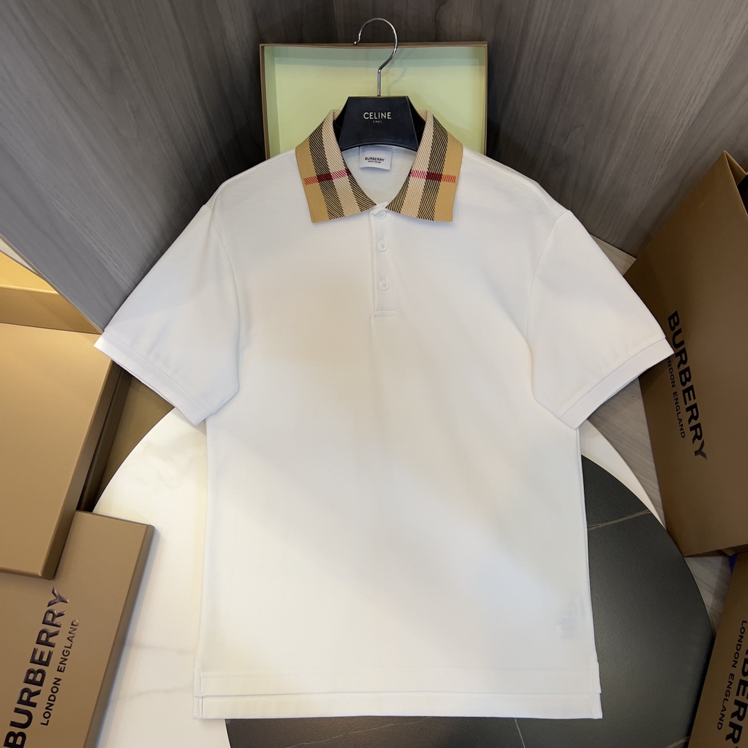 Burberry Check Collar Cotton Polo Shirt - DopestKickz