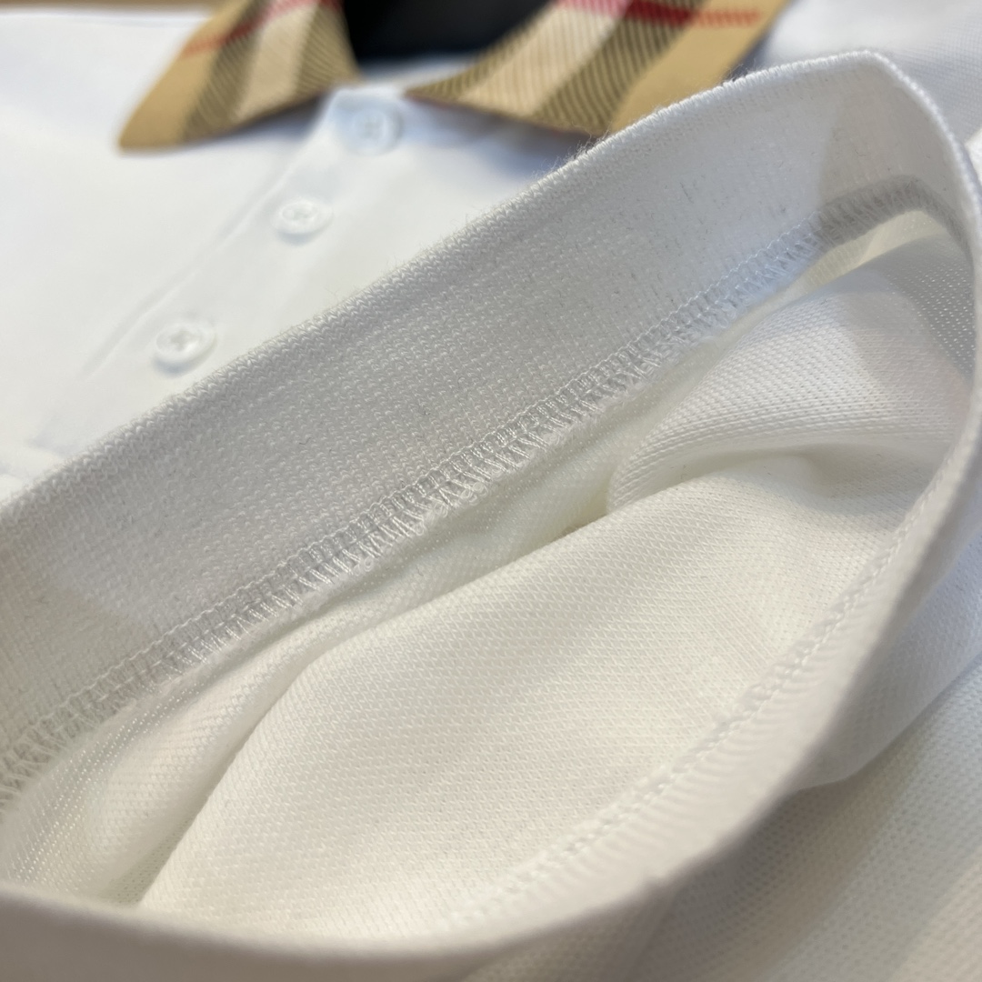 Burberry Check Collar Cotton Polo Shirt - DopestKickz