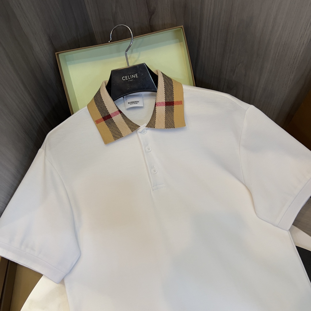 Burberry Check Collar Cotton Polo Shirt - DopestKickz