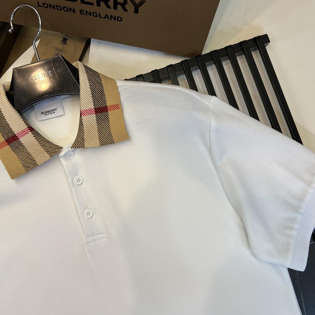 Burberry Check Collar Cotton Polo Shirt - DopestKickz