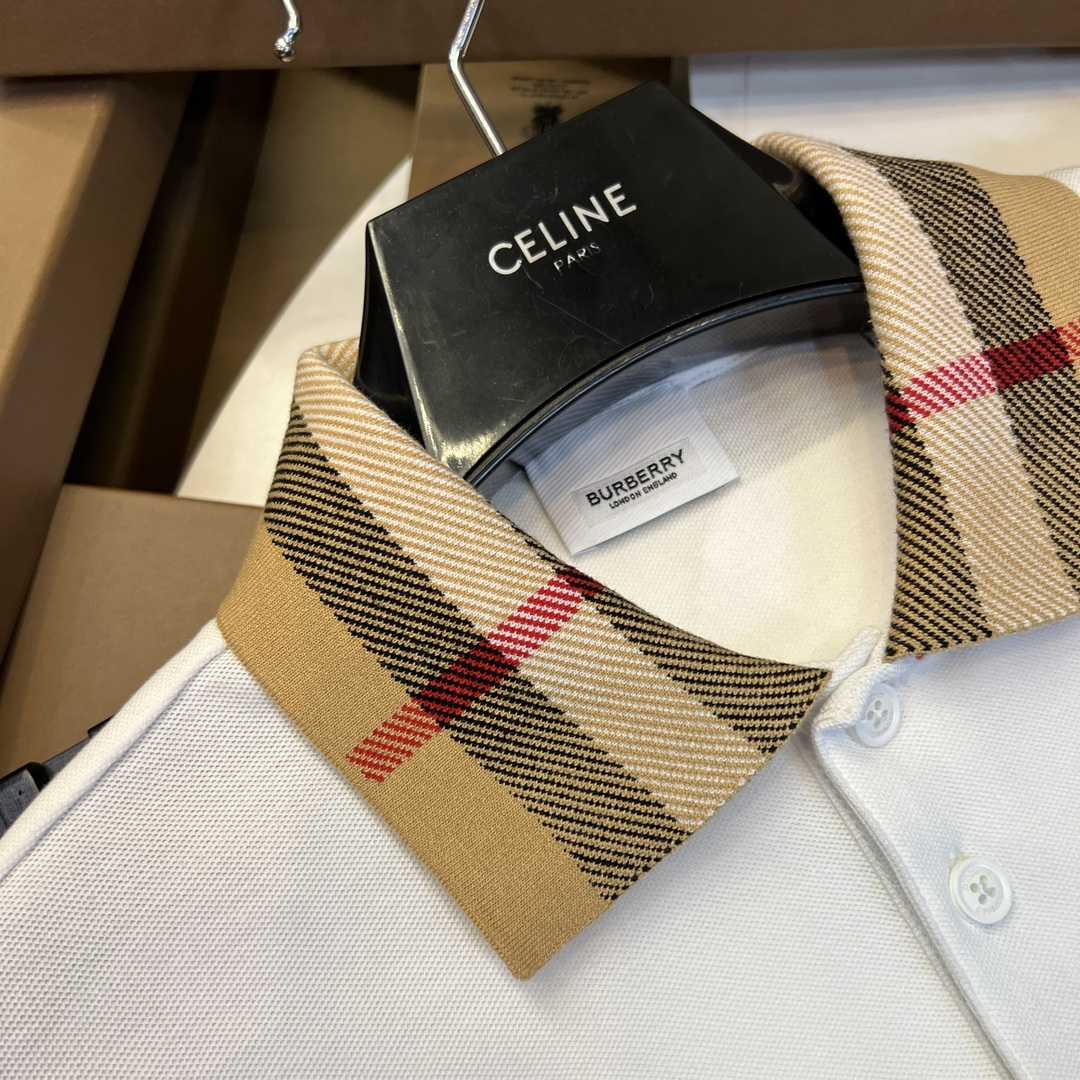 Burberry Check Collar Cotton Polo Shirt - DopestKickz
