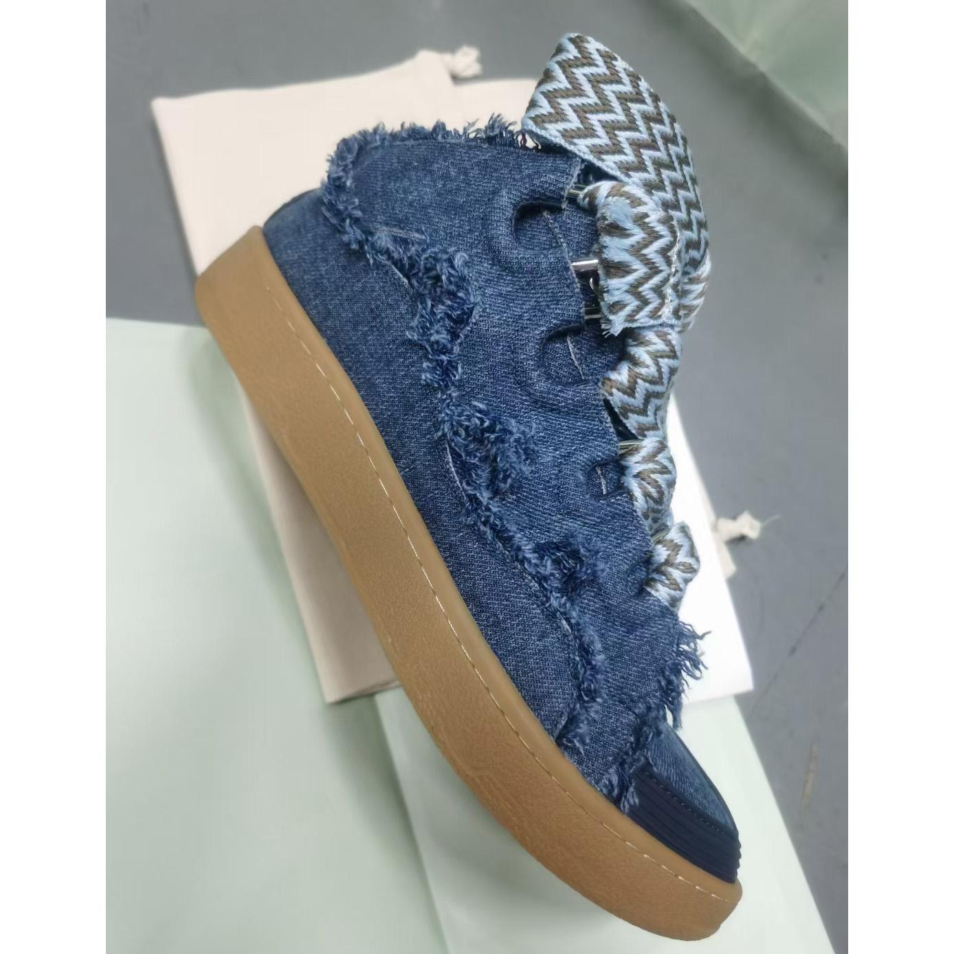 Lanvin Curb Sneakers In Denim - DopestKickz