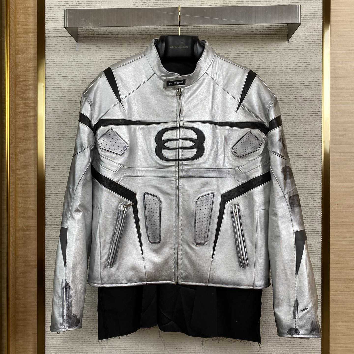 Balenciaga Unity Sports Icon Racer Jacket In Silver - DopestKickz