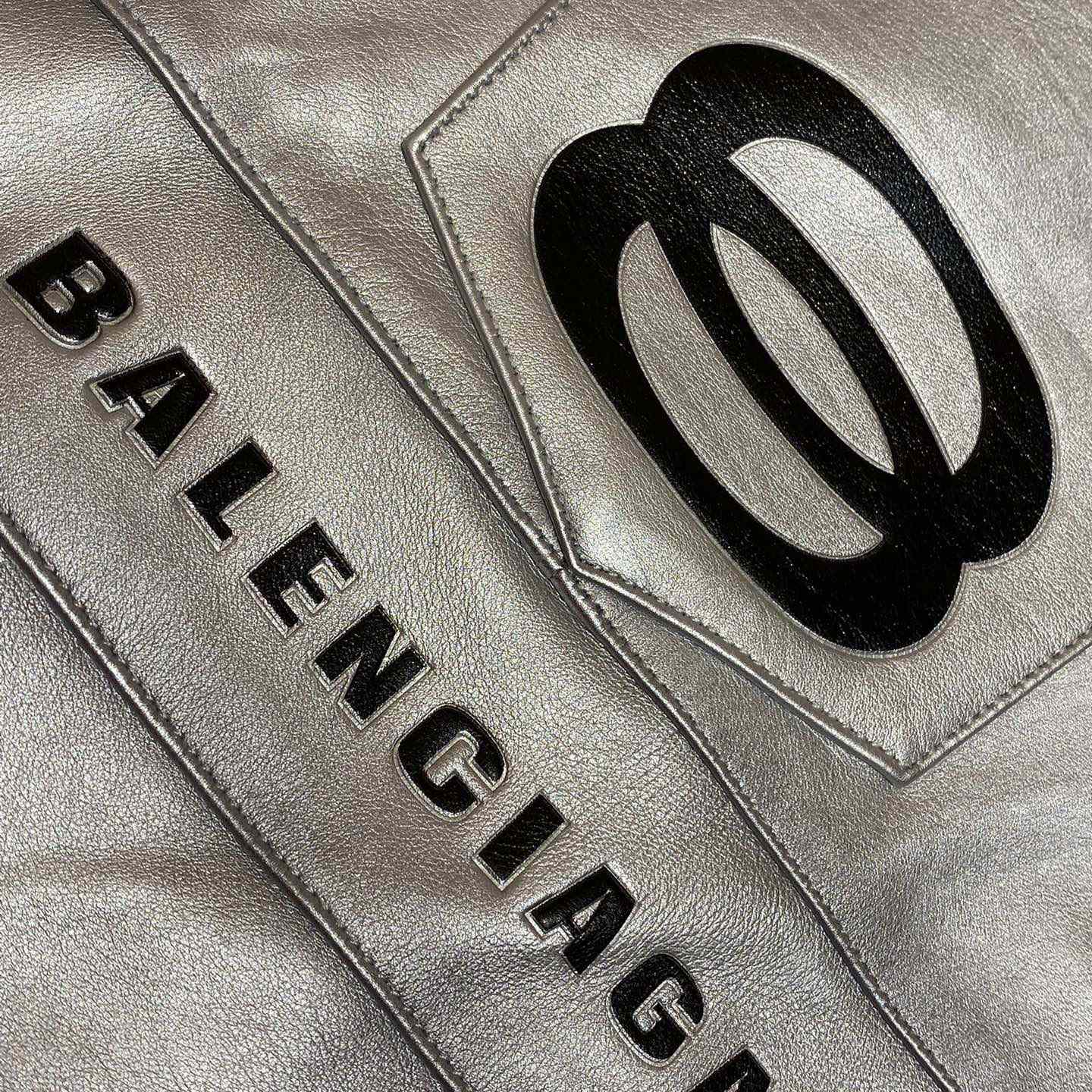 Balenciaga Unity Sports Icon Racer Jacket In Silver - DopestKickz