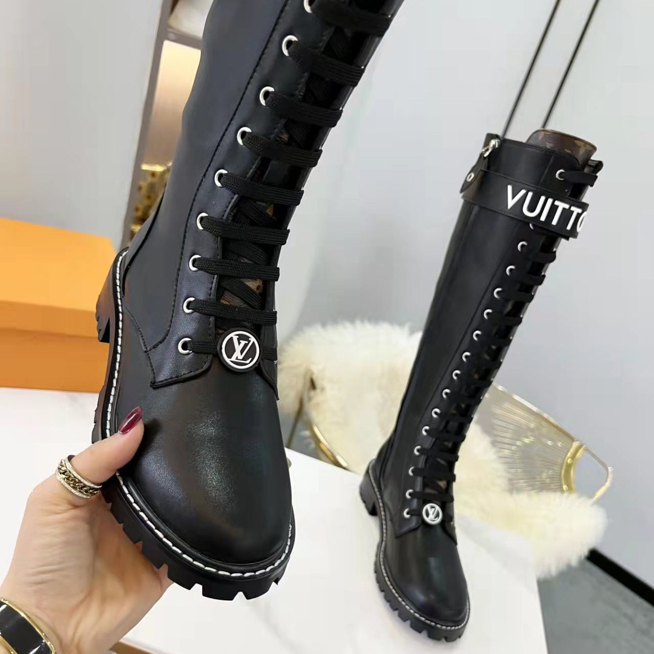 Louis Vuitton Territory Flat Higher Ranger Black Calf Leather LV Circle - DopestKickz