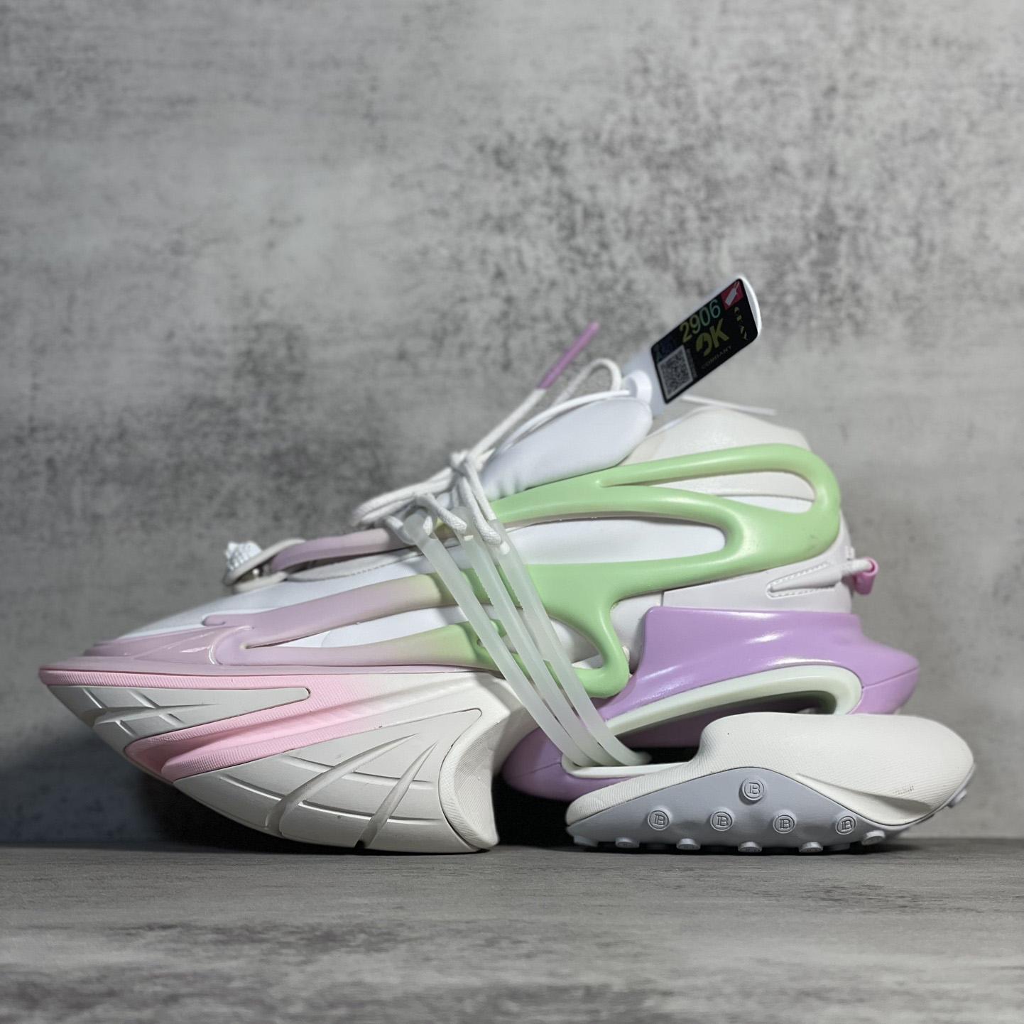 Balmain Pink Unicorn Panelled Sneakers - DopestKickz