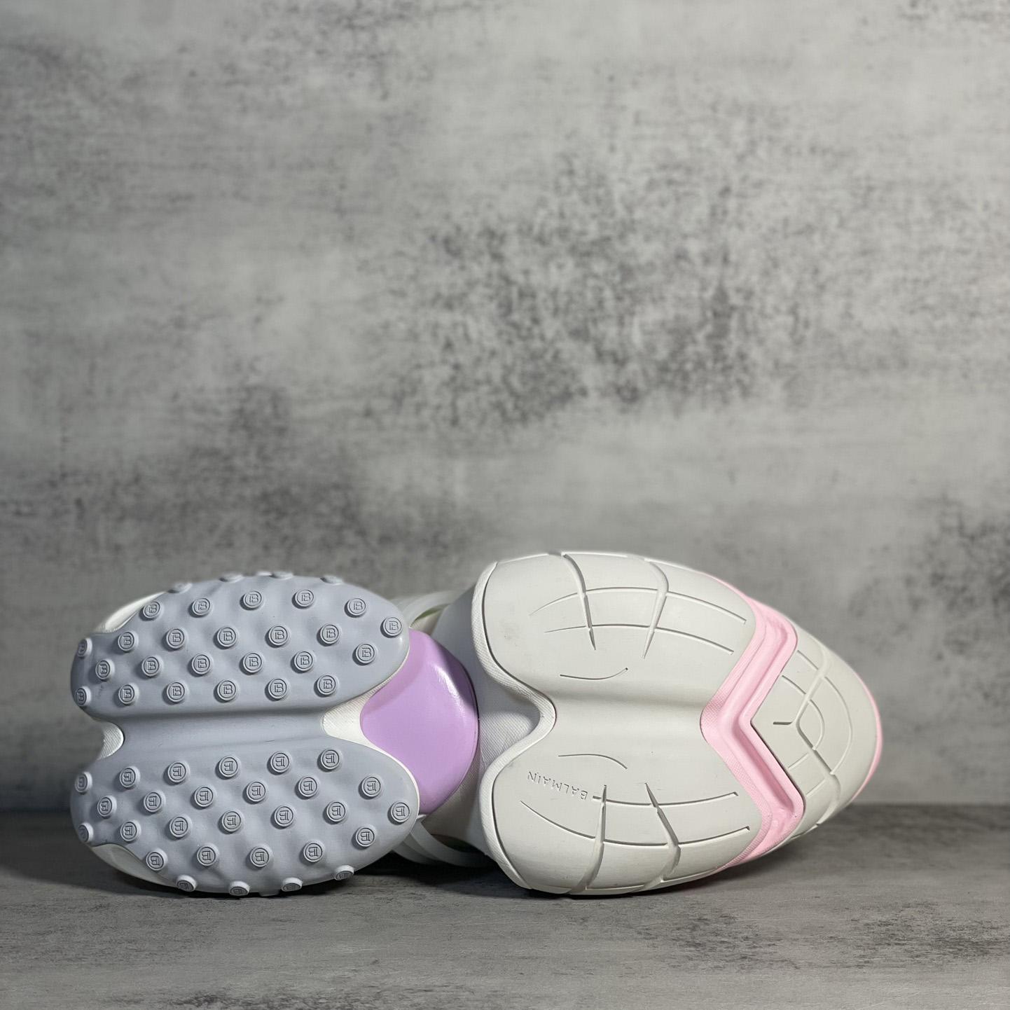 Balmain Pink Unicorn Panelled Sneakers - DopestKickz