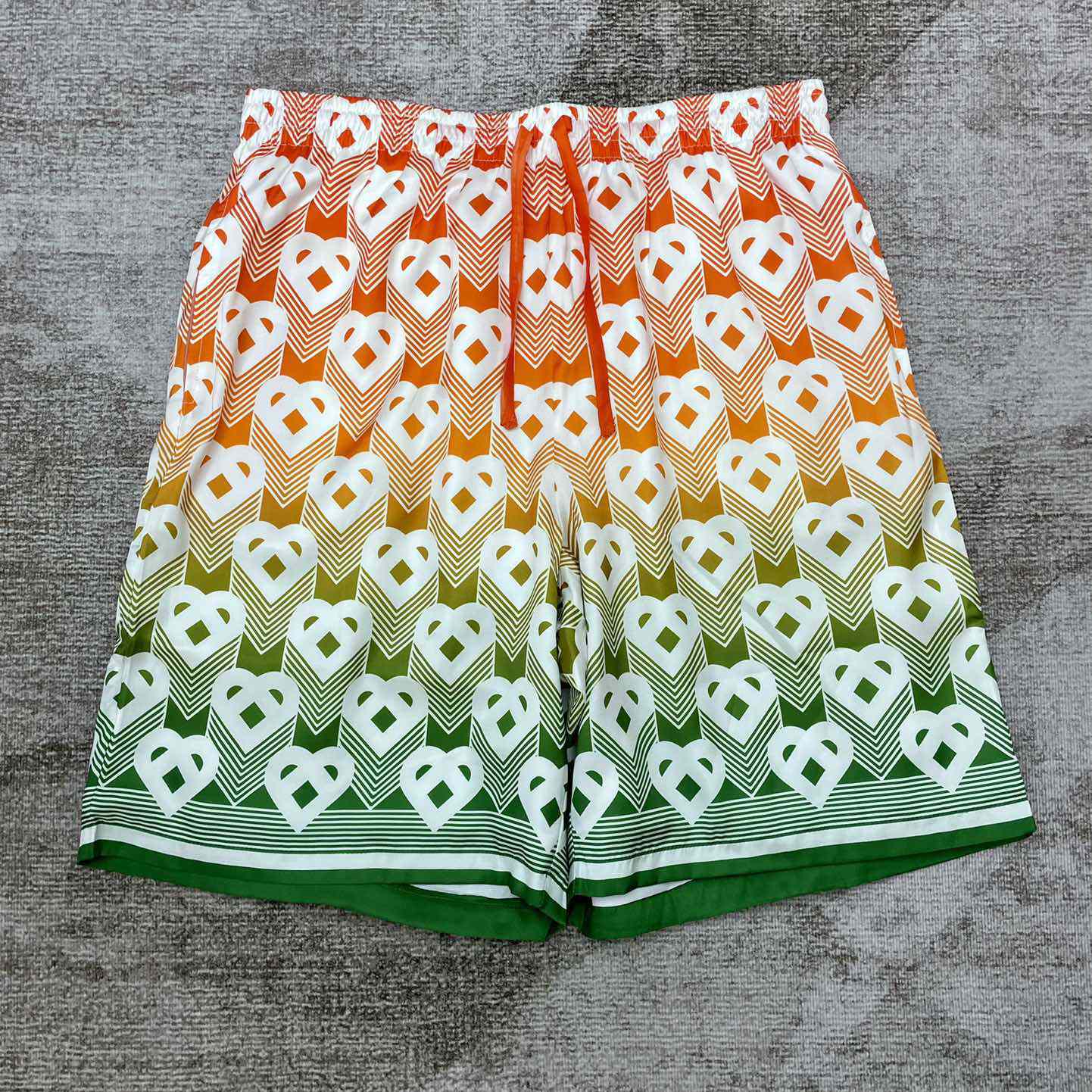 Casablanca Silk Shorts With Drawstring 'Heart Monogram Gradient'   CA3485 - DopestKickz