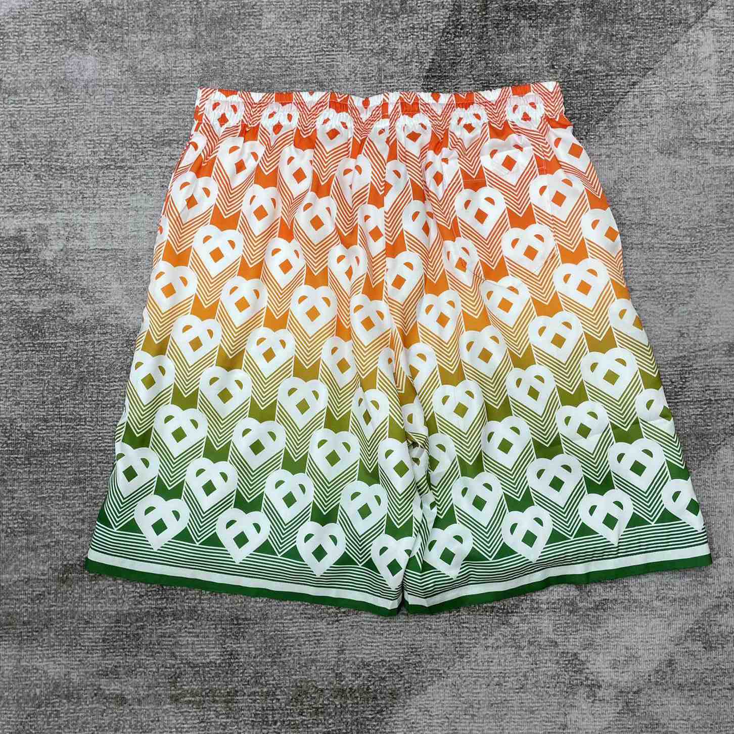 Casablanca Silk Shorts With Drawstring 'Heart Monogram Gradient'   CA3485 - DopestKickz