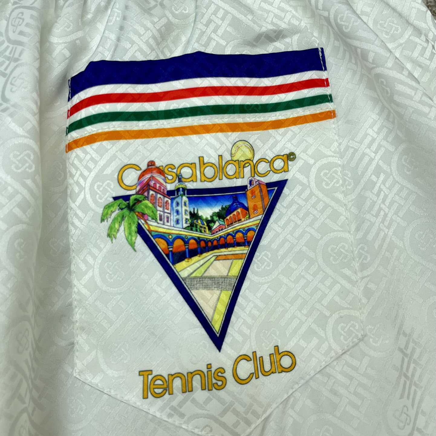 Casablanca Tennis Club Icon Silk Shorts   CA3481 - DopestKickz