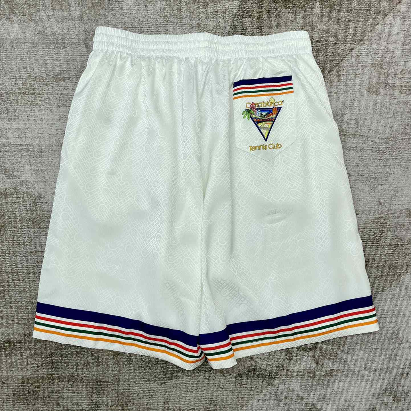 Casablanca Tennis Club Icon Silk Shorts   CA3481 - DopestKickz