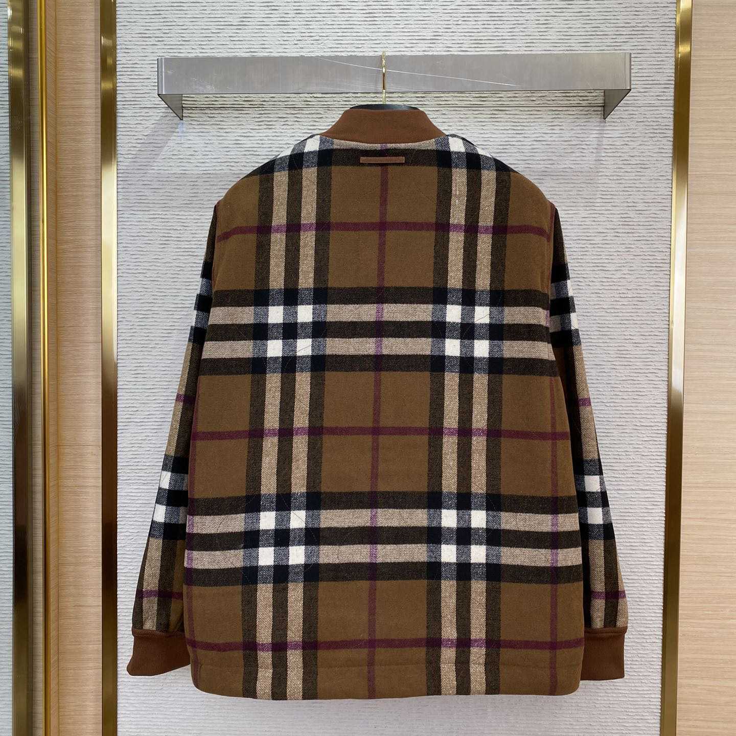 Burberry Check Wool Blend Bomber Jacket - DopestKickz