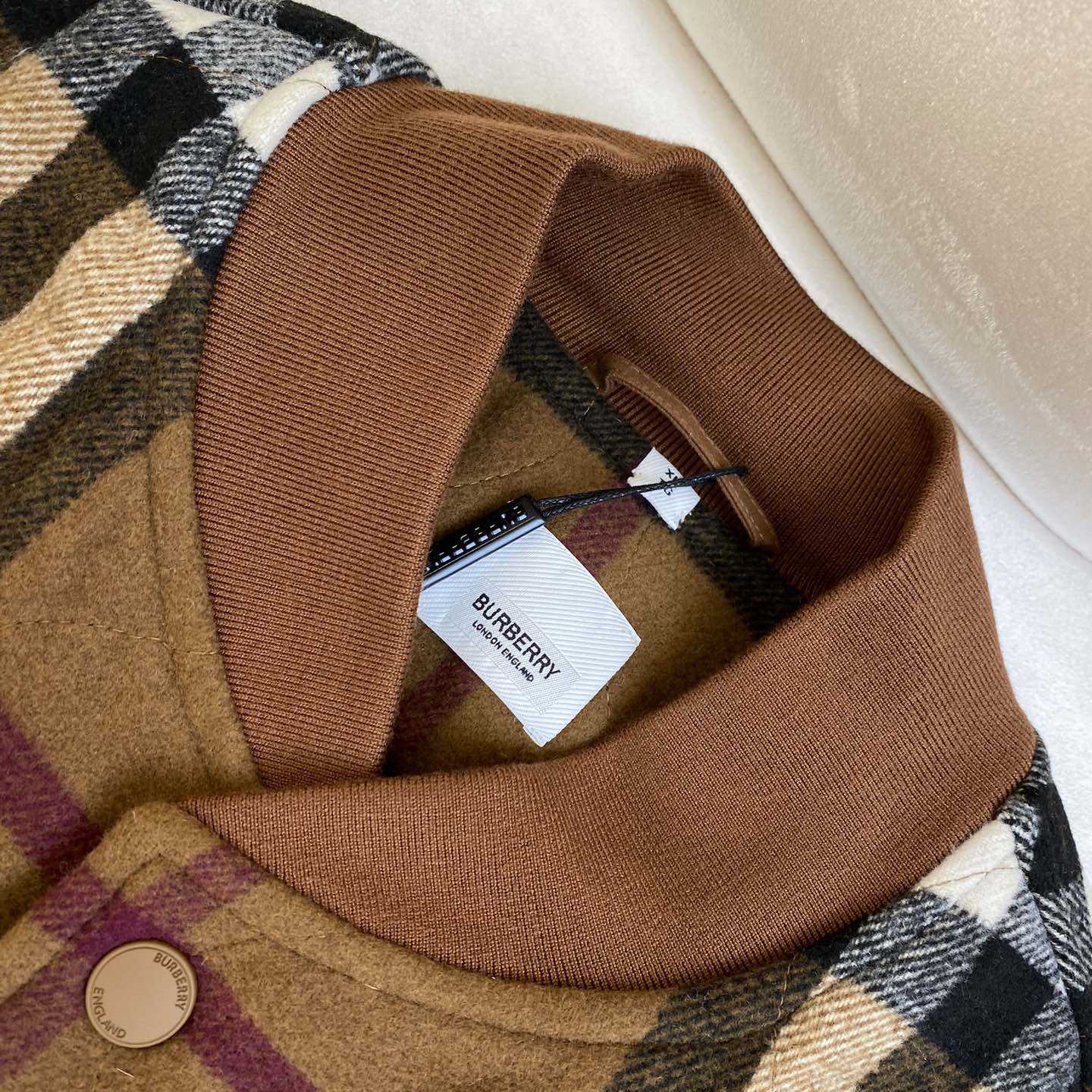 Burberry Check Wool Blend Bomber Jacket - DopestKickz