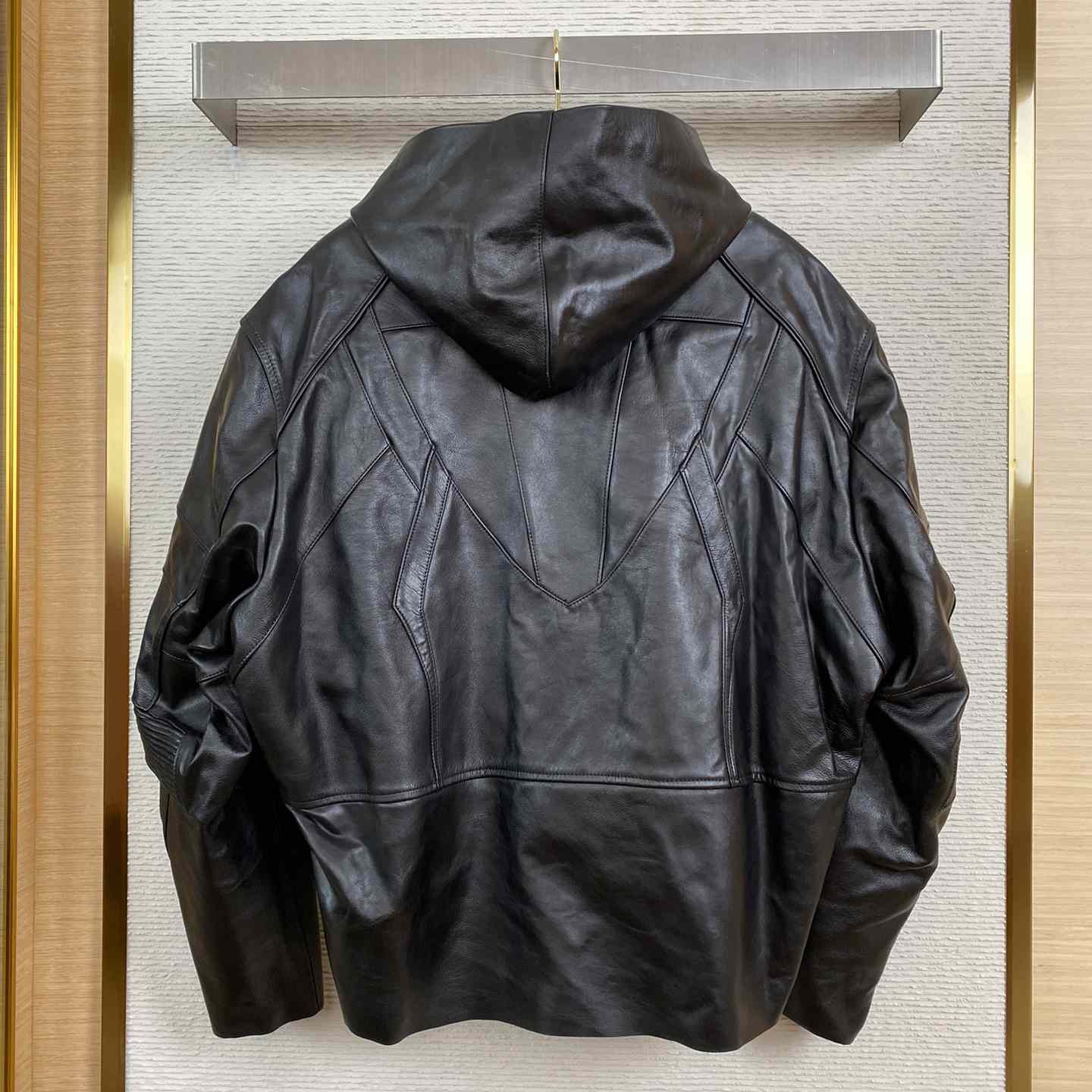 Balenciaga Hooded Biker Jacket - DopestKickz