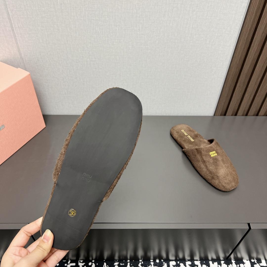 Miu Miu Suede Slippers - DopestKickz