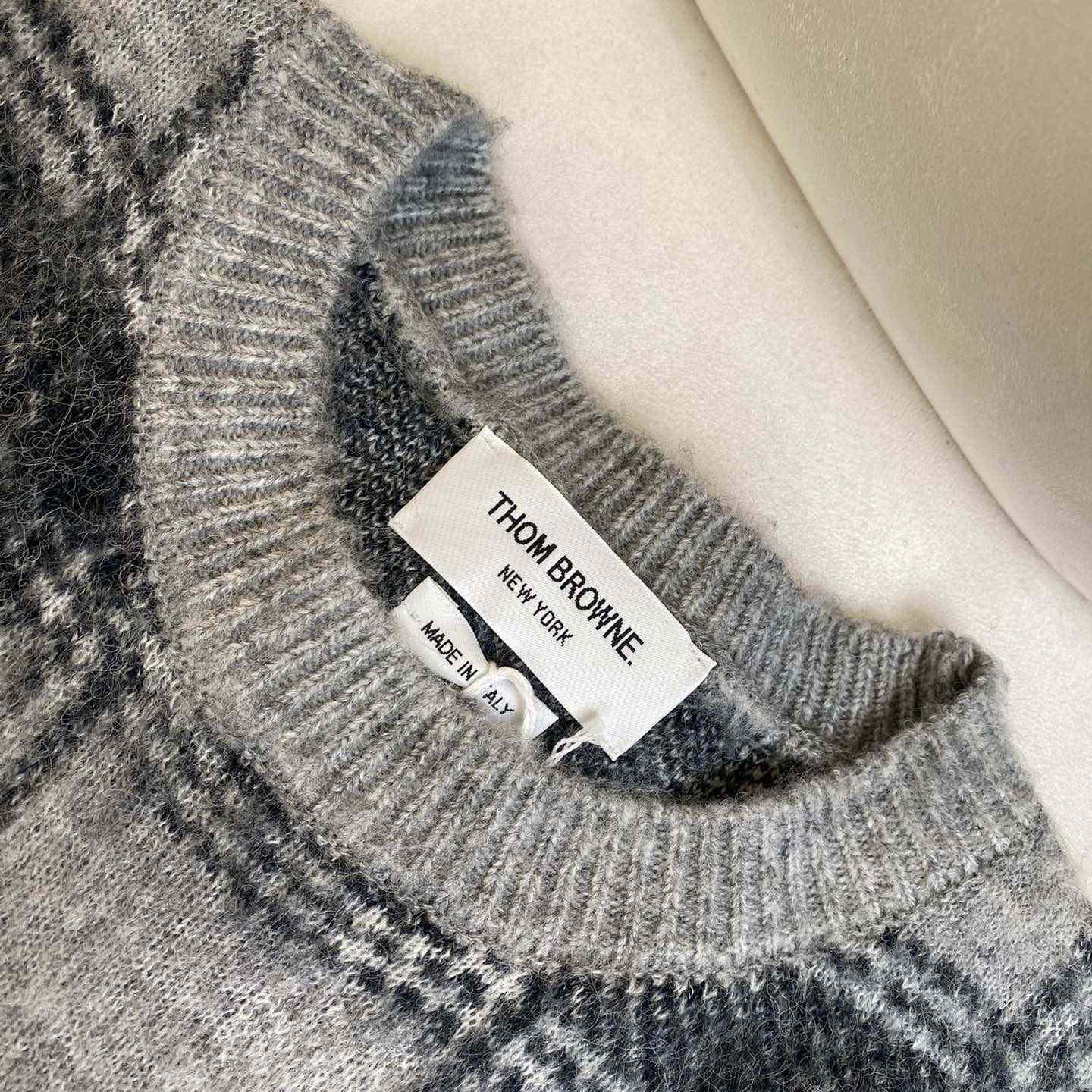 Thom Browne Jacquard-knit Mohair-blend Sweater - DopestKickz