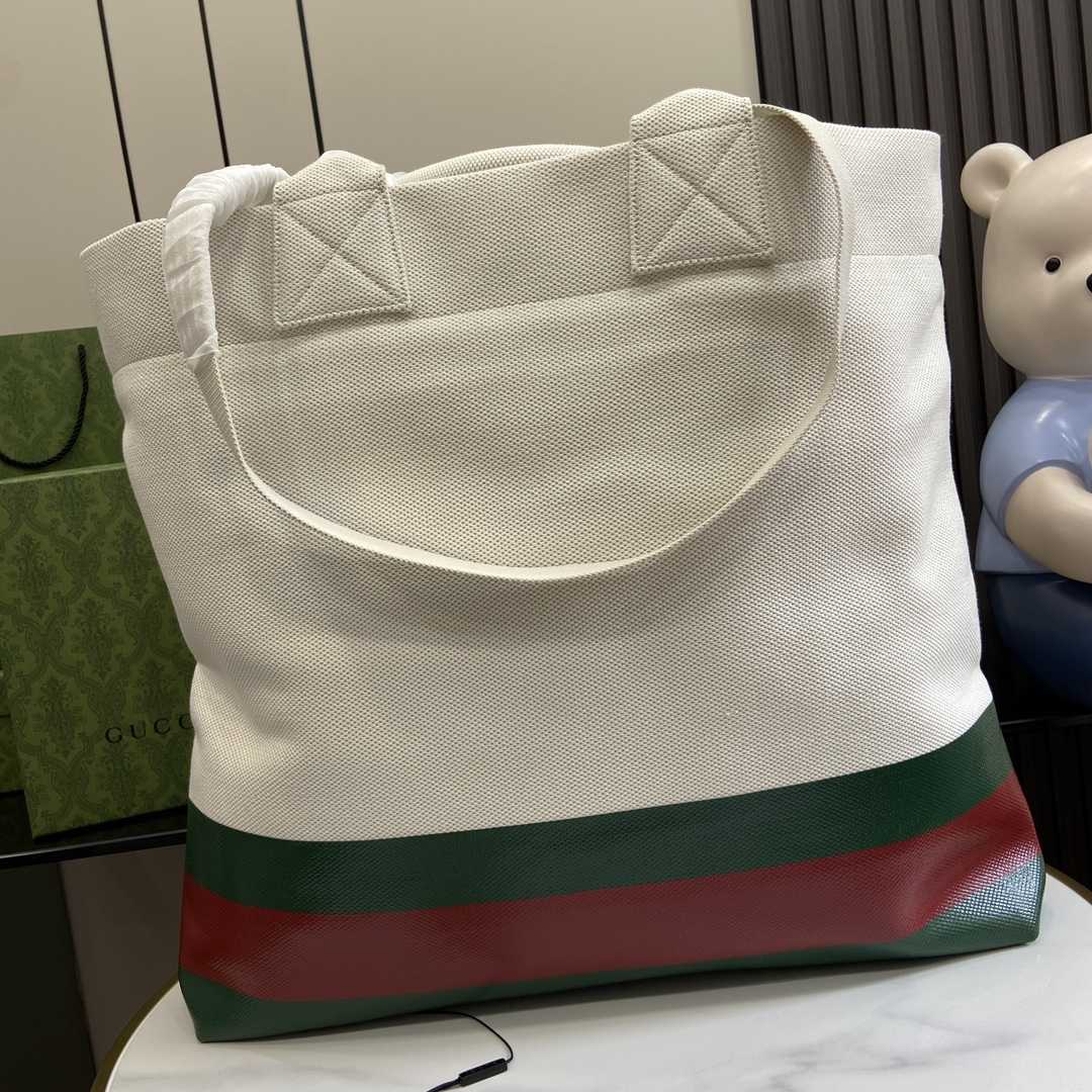 Gucci Canvas Tote Bag With Embossed Detail  （48-48-17cm） - DopestKickz