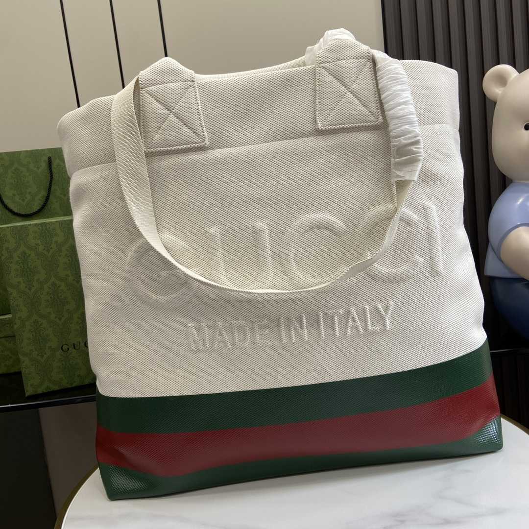 Gucci Canvas Tote Bag With Embossed Detail  （48-48-17cm） - DopestKickz
