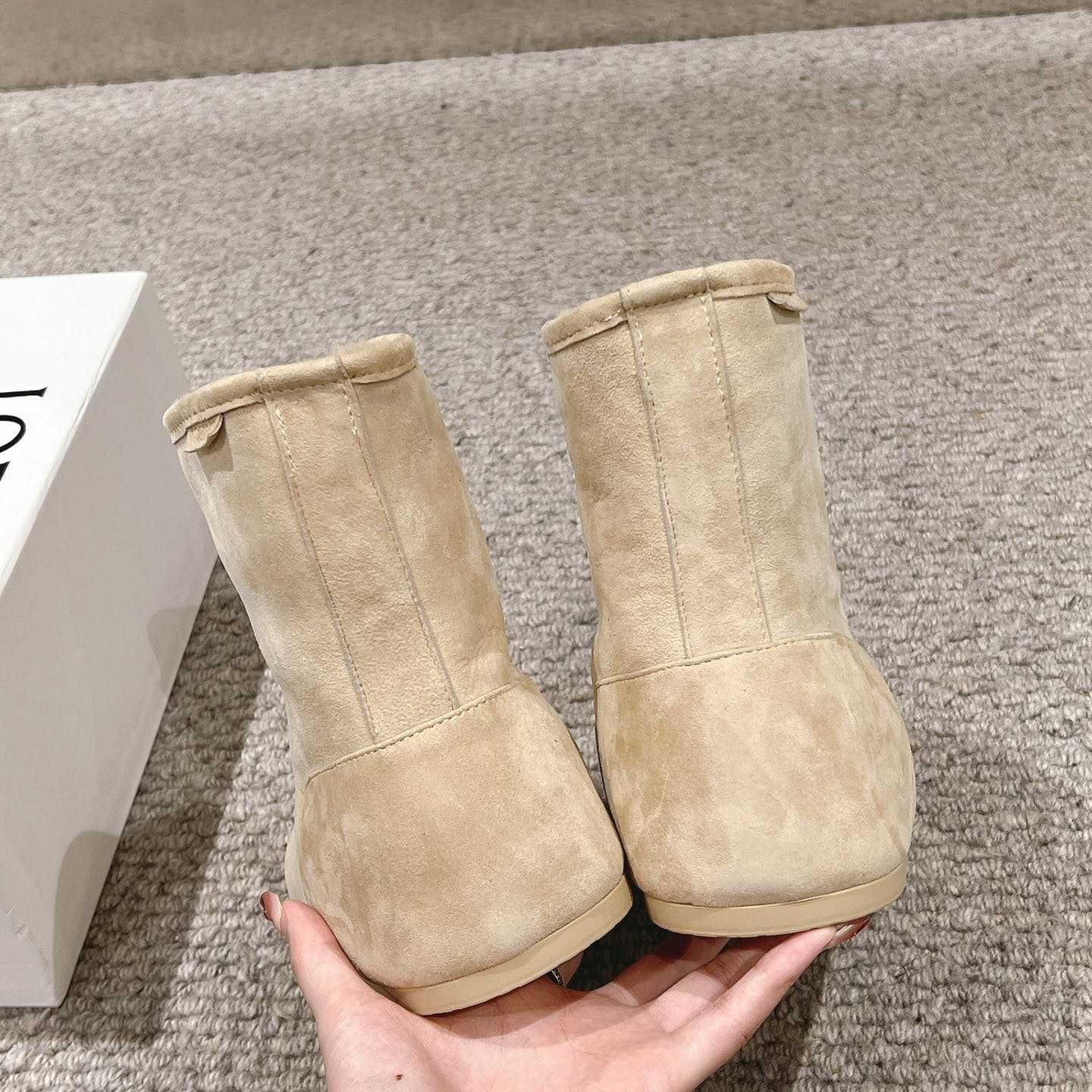 Loewe Lago Boot In Suede And Shearling - DopestKickz