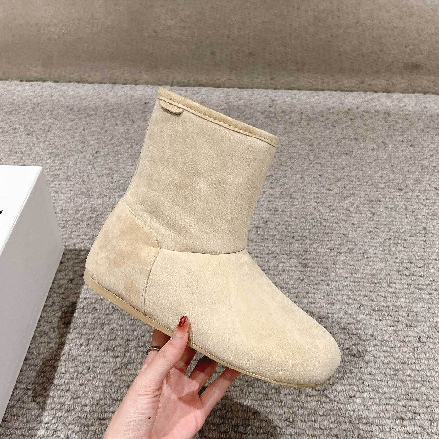 Loewe Lago Boot In Suede And Shearling - DopestKickz