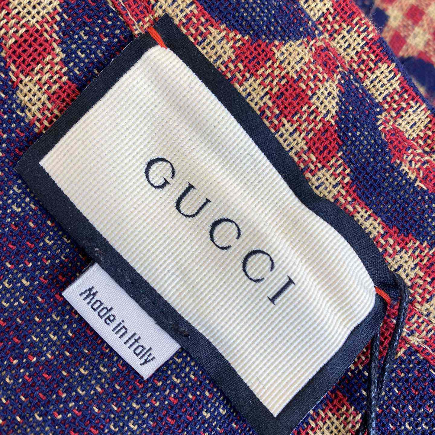 Gucci Brown Maxi GG Gingham Wool Shirt - DopestKickz