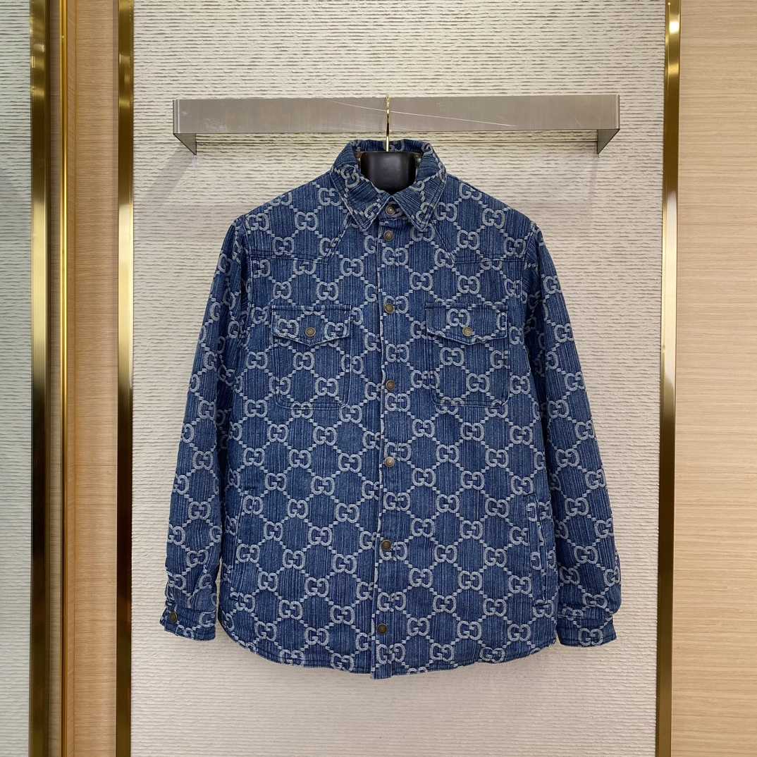 Gucci GG Jacquard Denim Shirt - DopestKickz