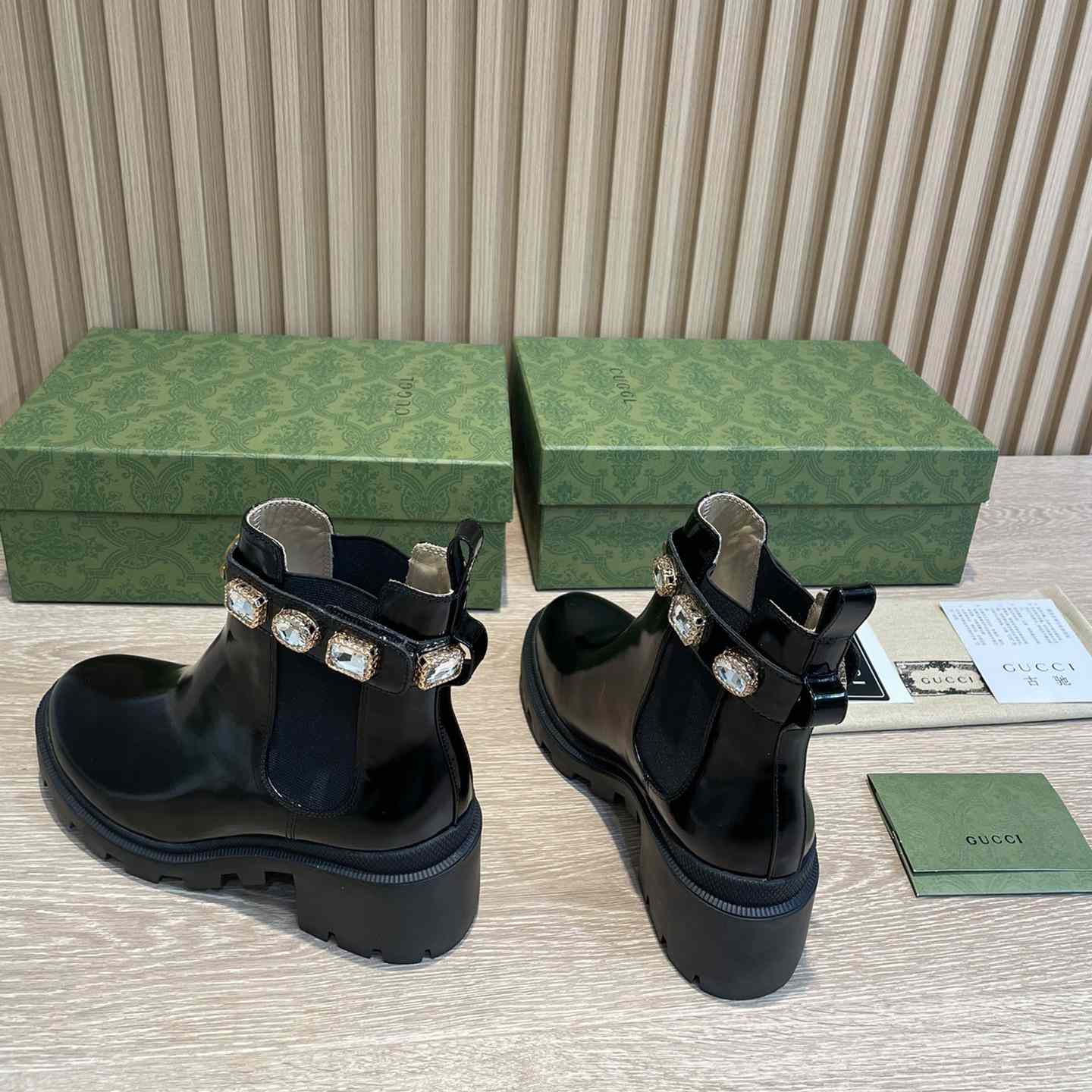 Gucci Crystal Belt 60mm Ankle Boot - DopestKickz