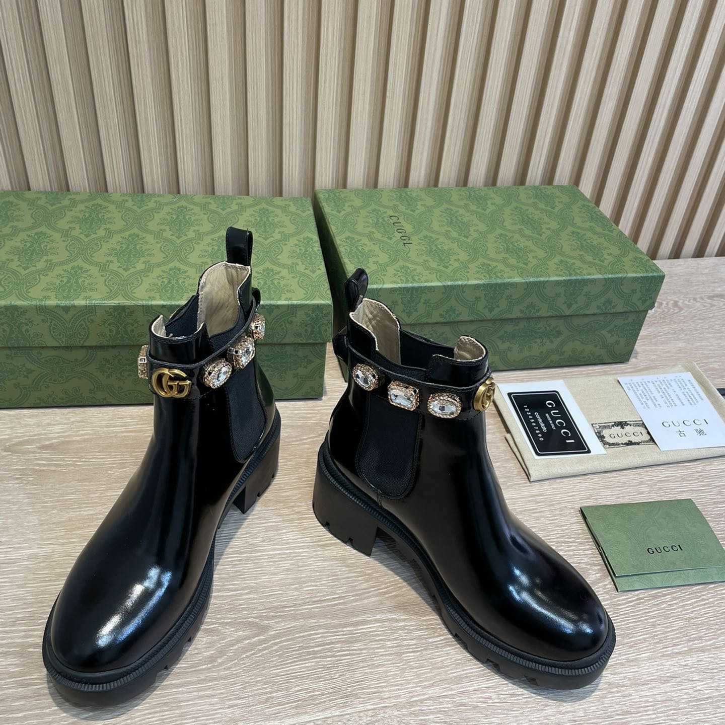 Gucci Crystal Belt 60mm Ankle Boot - DopestKickz