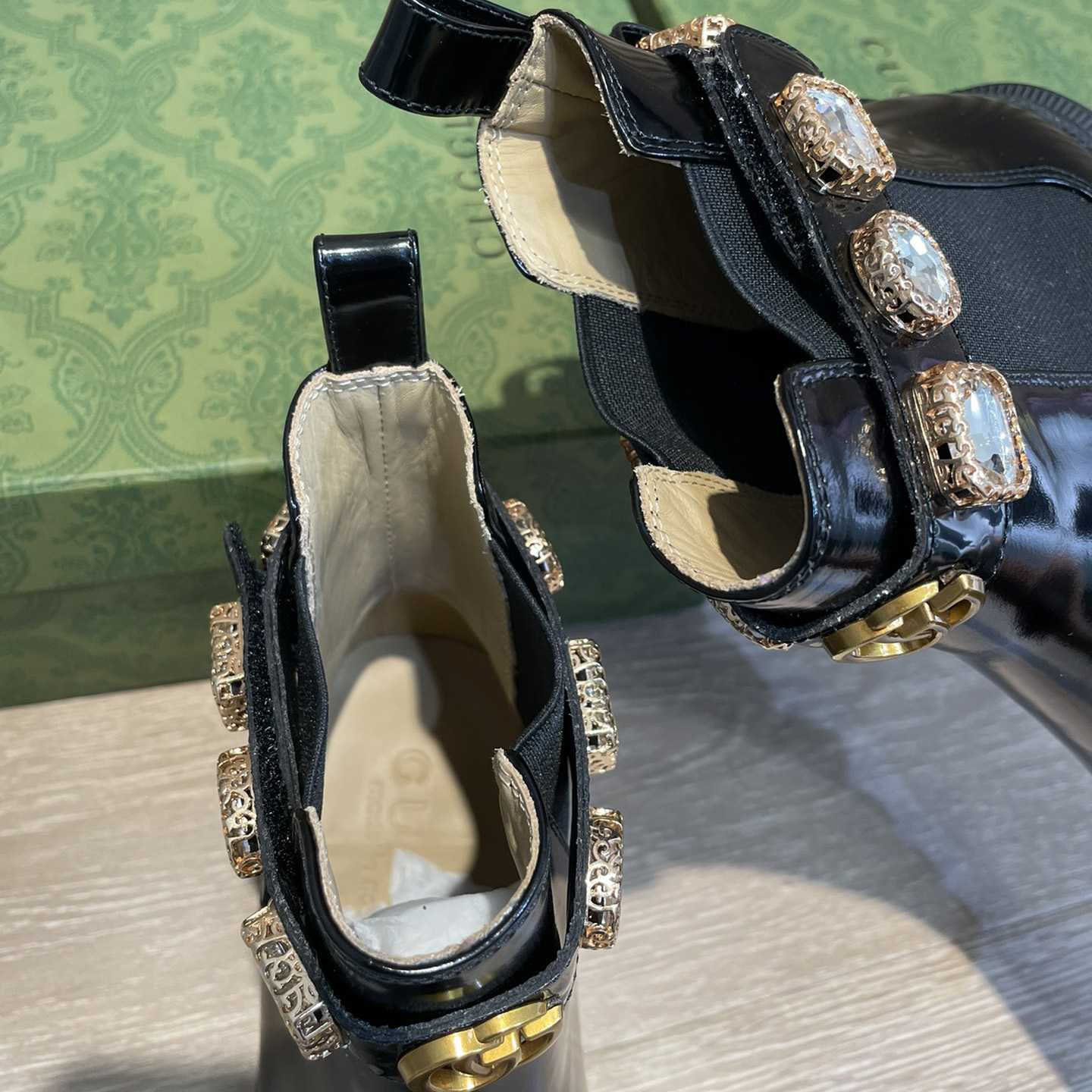 Gucci Crystal Belt 60mm Ankle Boot - DopestKickz